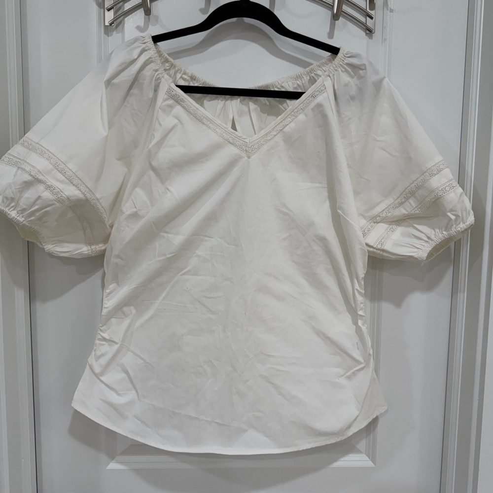 Leota Cream Blouse with Puff Sleeves